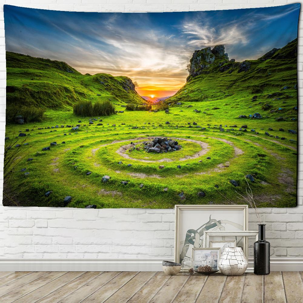 Остров заката Пейзажная живопись Гобелен Настенный богемный художественный Спальня — фото 4