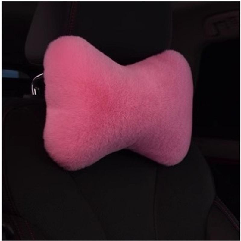 Car Plush Neck & Waist Pillow Set - Bone-Shaped Headrest Pair