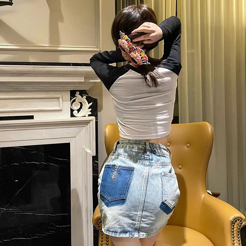 2023 Autumn Raglan Long Sleeve Slim Fit T-Shirt for Women