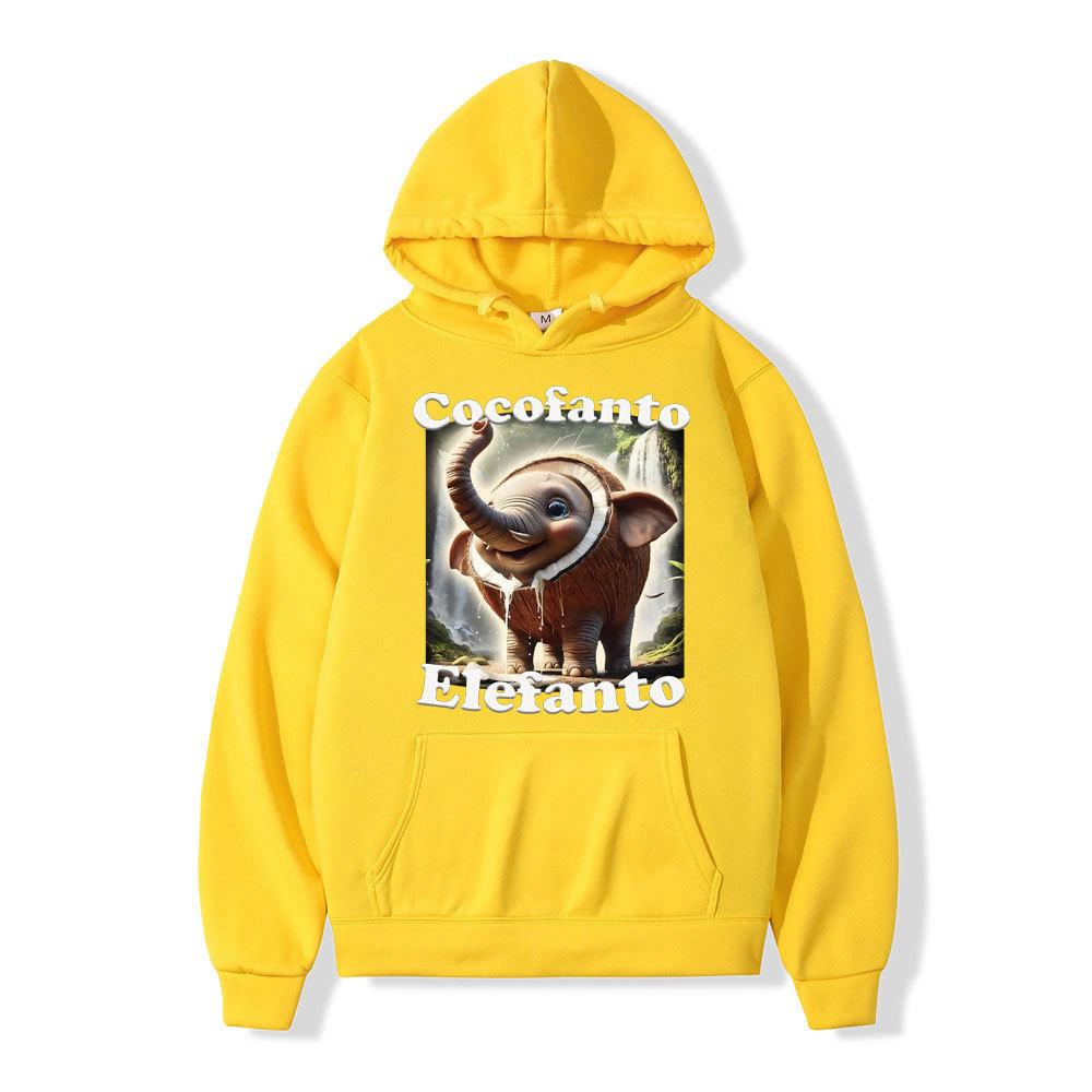 

Худи Cocofanto Elefanto Funny Italian Brainrot Meme Осень Зима Флис Уличная одежда Топы XXXL
