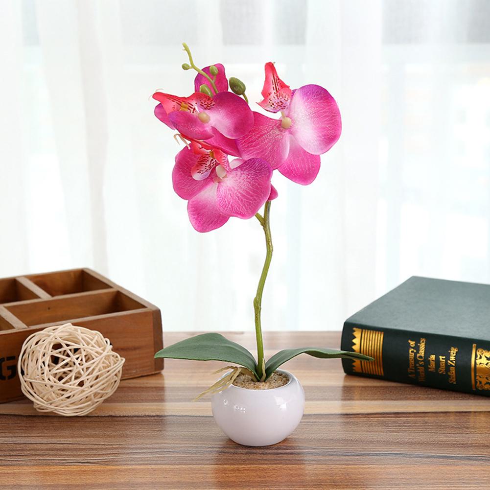 1 Stück Topf Künstliche Schmetterling Orchidee Blume Bühne Garten Hochzeit Party Dekor Weihnachten Ornament