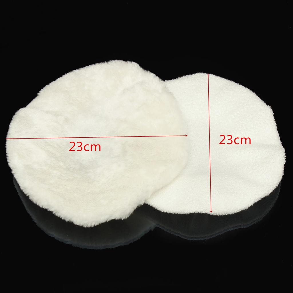 2Pcs/Set 23cm Diameter Polishing Bonnet Buffer Wool Polishing Pad Polishing Waxing Sleeve For 9inch/10inch Car Polisher
