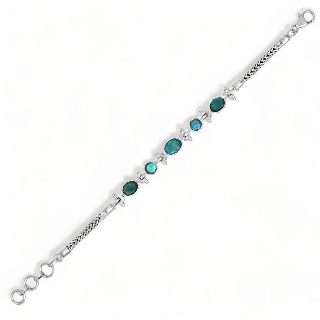 Blue Topaz Bracelet: Adjustable Sterling Silver Gemstone Jewelry