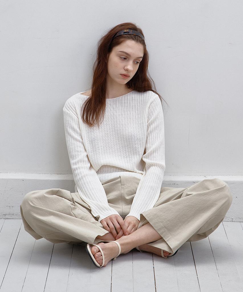 BUT'TON Boat Neck Golgi Knit (Ivory)