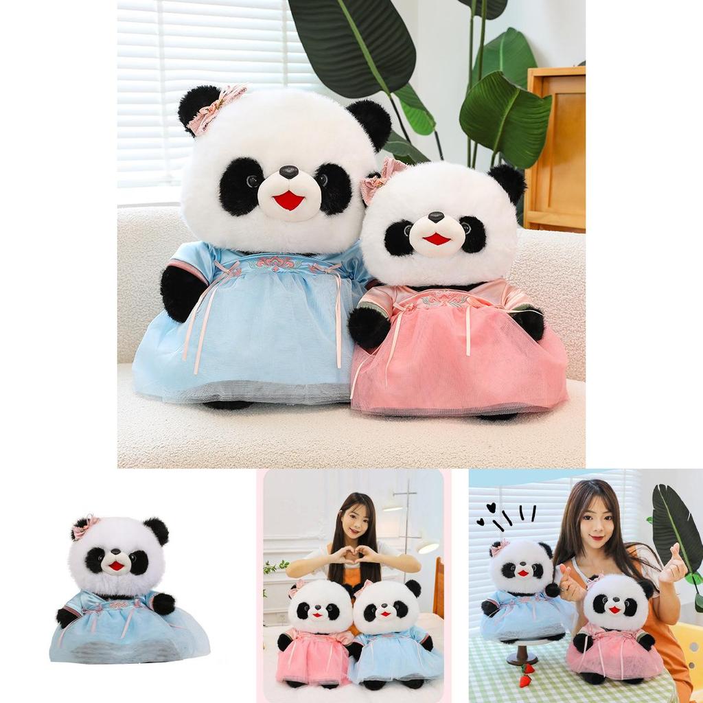 Adorable Large Panda Plush Toy With Chinese Style Hanfu Design For Birthday Gifts And Cuddling Comfort