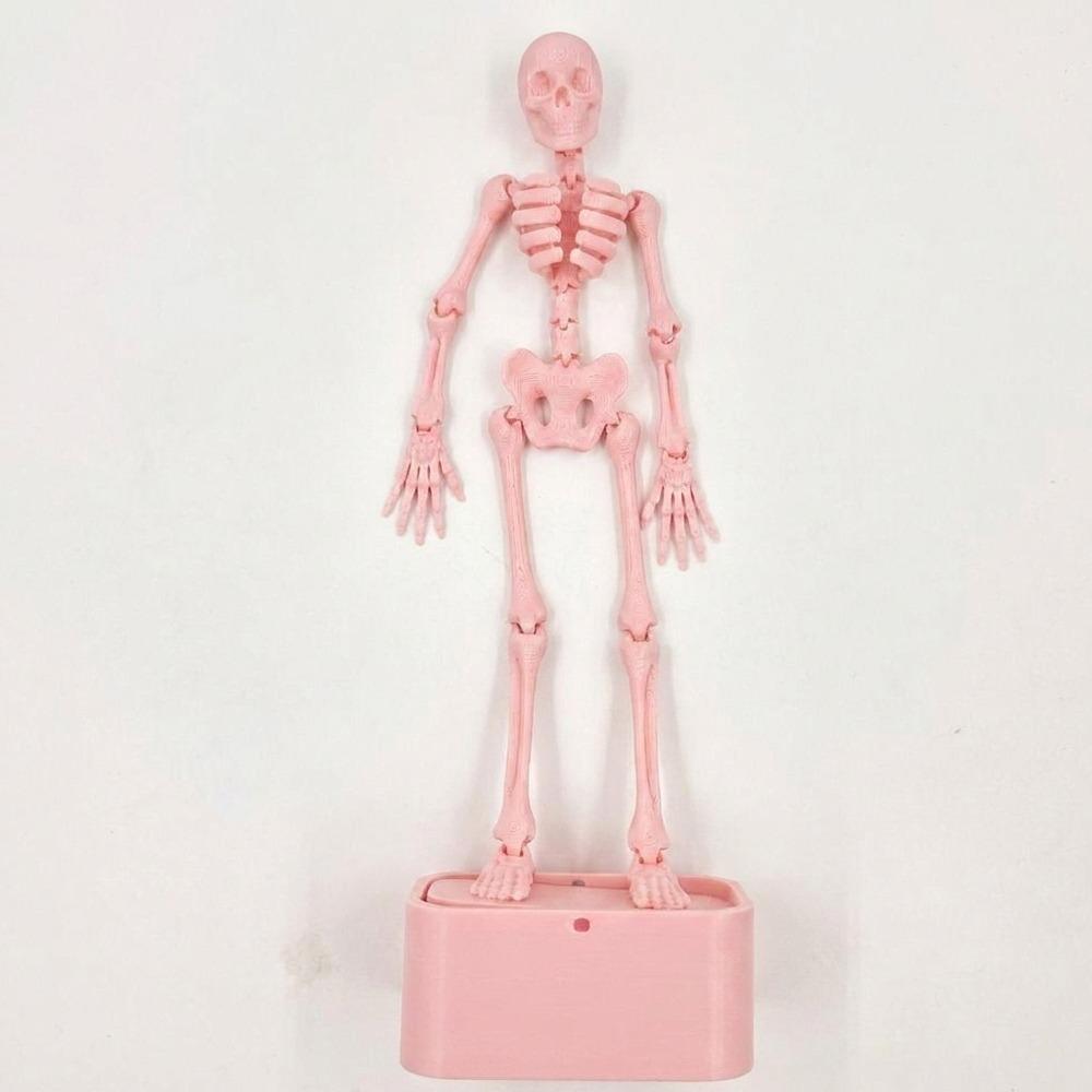 Glow in Dark Dancing Skeleton Aquarium Bubbler Luminous Air Pump Fish Tank Dance Skull Ornament Stable Base Multi-Joint Movable