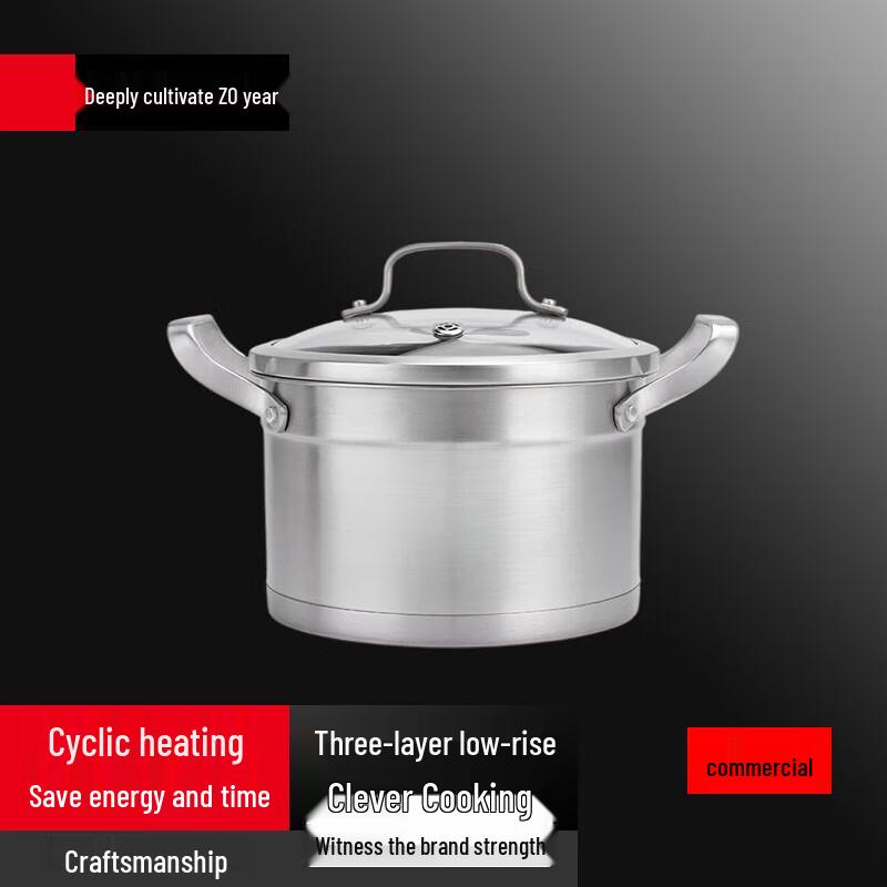 Yingbai 304 Stainless Steel Double Handle Soup Pot