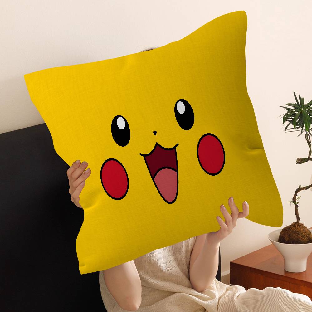 Japan Anime P-Pokemons Cushion Cover Pillowcase Upholstery Sofa Throw Pillow Home Decor Pillowcas