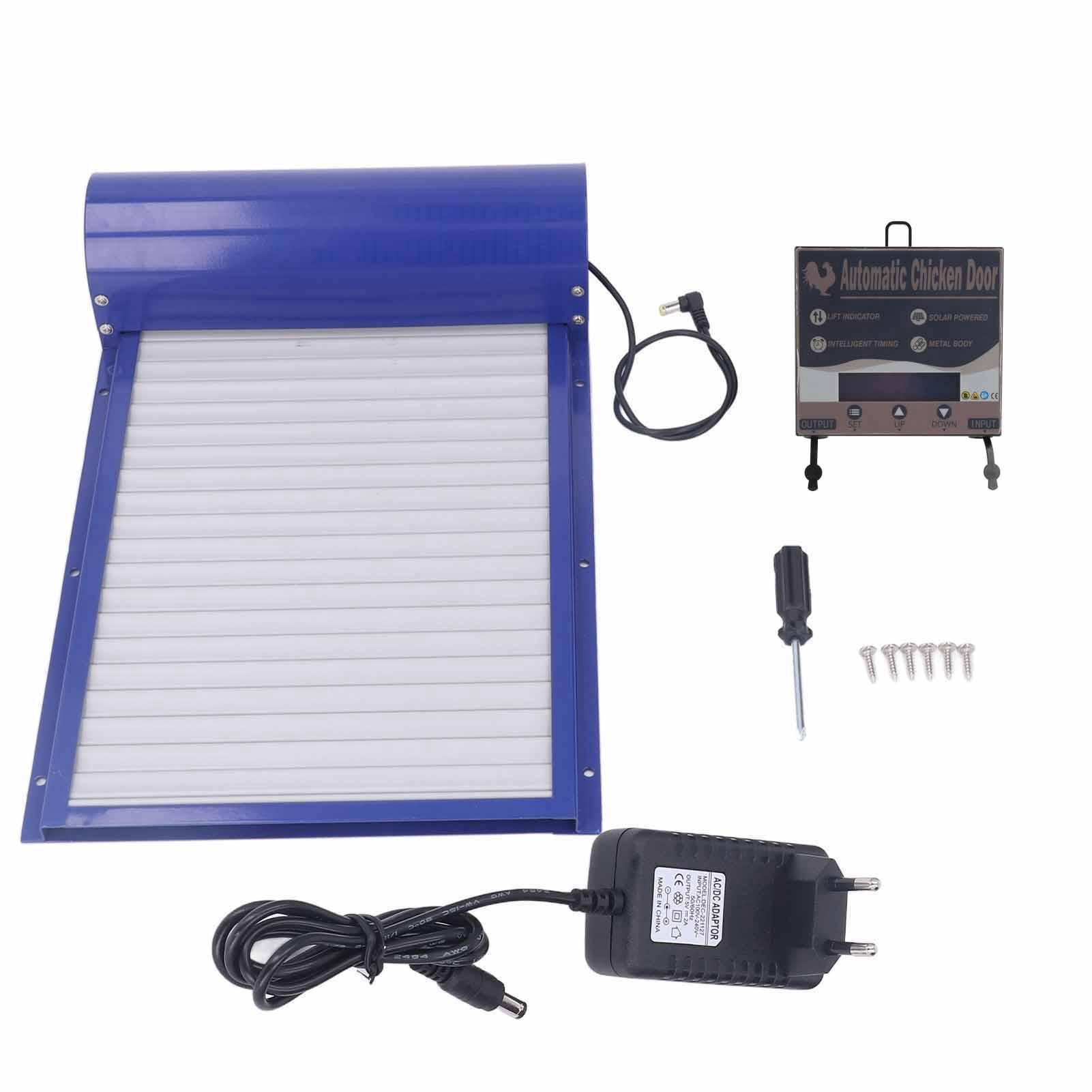 Automatic chicken house door opener, battery powered with timer, HD LED display, metal material, farm-specific tool