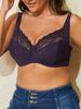 Sexy Spitzen-Bralette EF Cup Damen-BHs Ultradünn Atemberaubend Transparent Bügel Große Größe Reine Farbe
