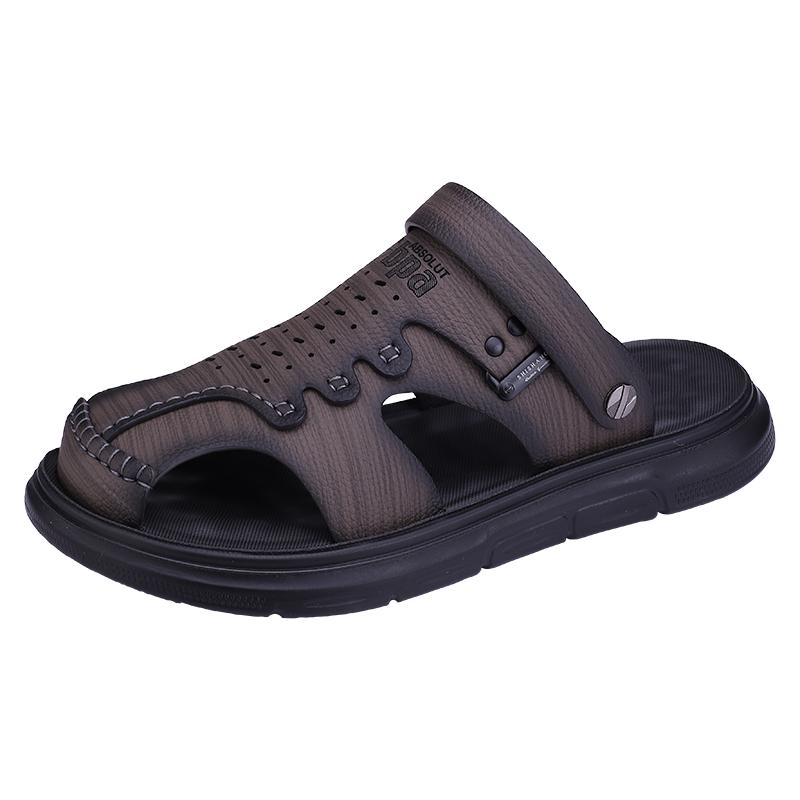 Fashion Men's Casual Baotou Sports Sandals Summer Outdoor Cool Beach Shoes Anti Slip Soft Sole Breathable Fashion Dual-purpose Slippers