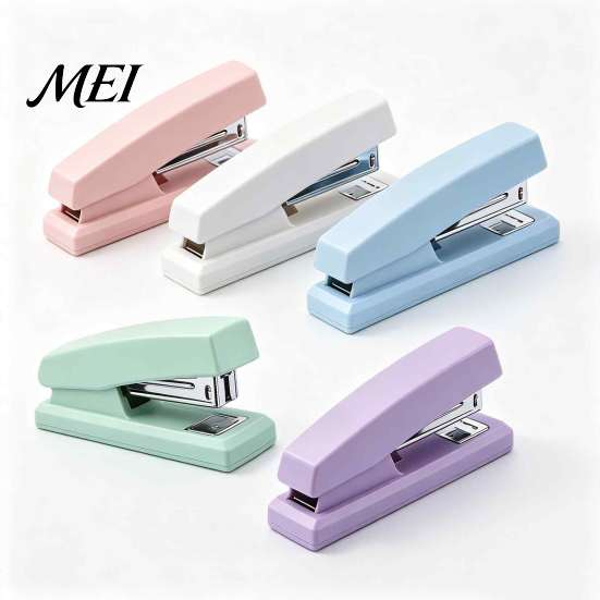 Easy Press Stapler for Comfortable Use Mini Stapler, with Ergonomic Curved Design, Handheld Morandi Color Desktop Stapling Tool Documents Office