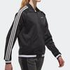 Adidas Neo Three Stripe Color Block Letter Logo Print Windbreaker Breathable Long Sleeve Vintage Jacket Women Jacket Black CV7357