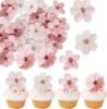 60pcs Flower Cupcake Toppers comestibles Carretera de cerezo Toppers de la fiesta novios Drink Drink Topper Anniversary Party Suministros Decoracione