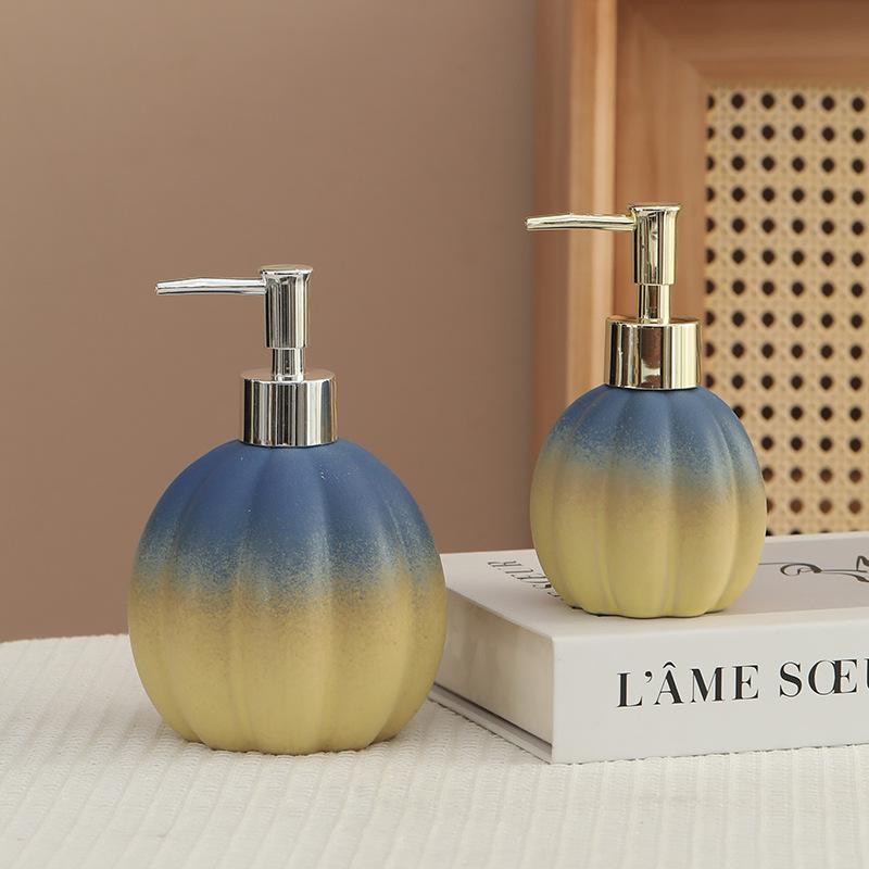 soap dispenser Pumpkin ceramic hand sanitizer bottle shampoo and shower gel press and dispense bottle decoration   dispenser
