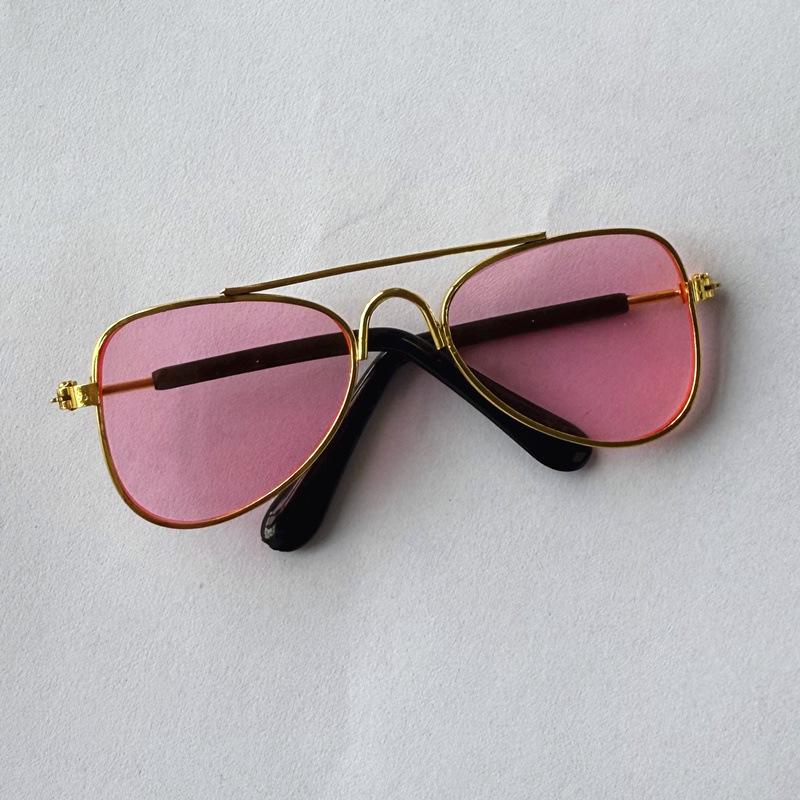 Pet Fashion Round Sunglasses for Cats & Dogs - 9cm Cotton Doll Accessories