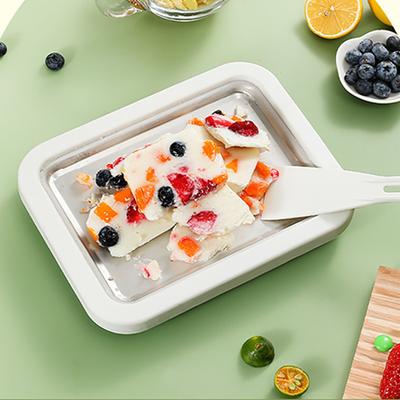 Machine à rouleaux de crème glacée avec 2 spatules Plaque de machine à crème glacée Multifonctionnelle Plaque froide pour aliments frits sucrés Crème glacée roulée
