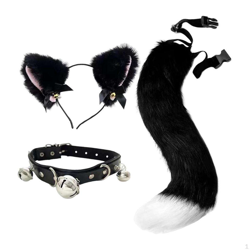 -Headband, Collar And Tail Set, Comfortable, Soft, Cosplay for Birthday Gift