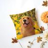 GGolden Retriever Cushion Cover Washable Linen Pillowcase Soft  for Daily Sofa Bed Home Room Decor