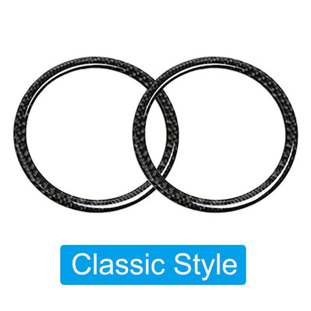 2Pcs Carbon Fiber Car Door Speaker Decorative Circle Sticker Loudspeaker Trim Accessories For BMW 3 Series E90 X1 E84