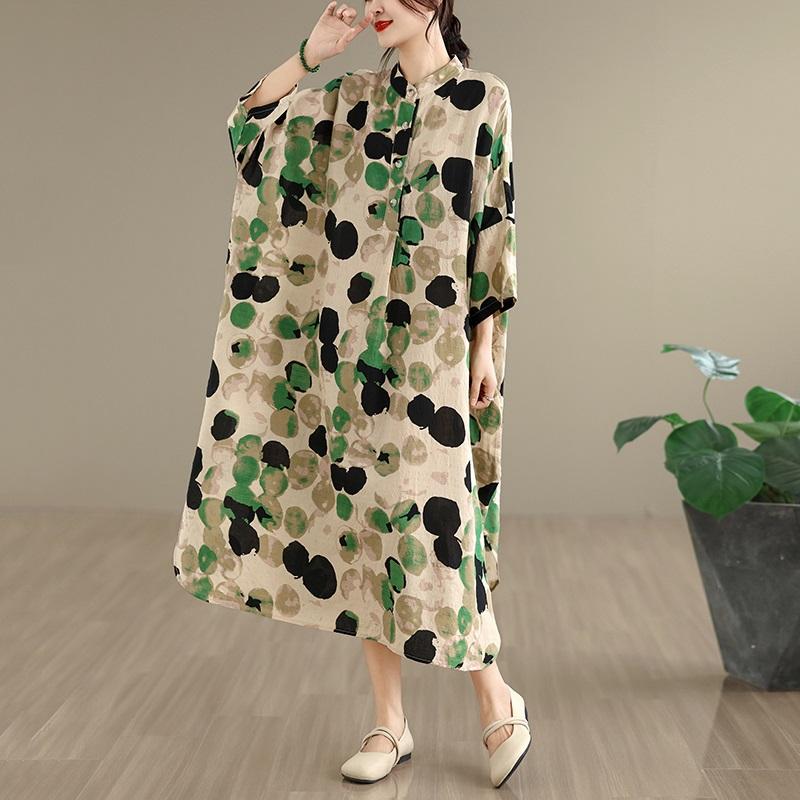 Plus Size Cotton Vintage Floral New In Dresses for Women Casual Loose Long Summer Dress