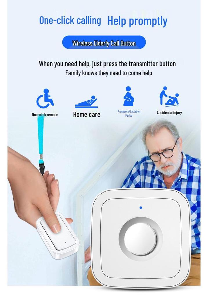 Elderly Wireless Emergency Call Button for Long-Distance Home Use