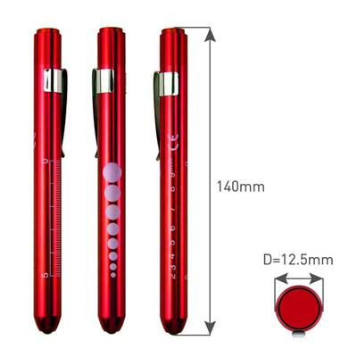 Taschenlampe Aluminiumlegierung Skala Stift Licht Schüler Mündliche Untersuchung Stift Licht Krankenschwester Lampe