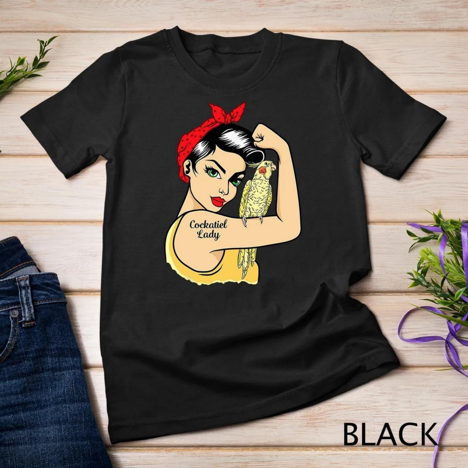 

Cockatiel Lady Strong Woman Bird Parrot Cute Cockatoo T shirt XXXXXL чорний