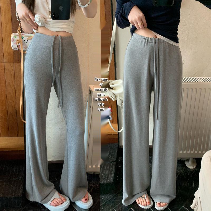 Spring & Summer No-Support Belly High-Waist Maternity Flare Pants - Thin Modal M