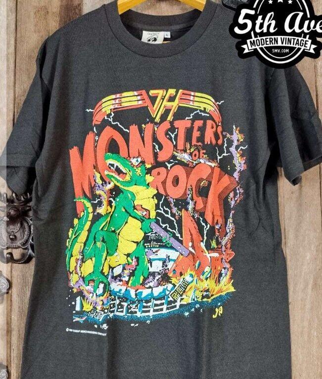 MONSTERS OF ROCK, НОВЫЙ БАНДЕРСКИЙ ФУТБОЛКА, подарок для фаната рока, черного цвета Унисекс Футболка S