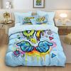 3pcs Graffiti Style Game Controller 67 Element Printed Coreless Down Duvet Cover Set, Multi Size Bedroom Bedding Decoration