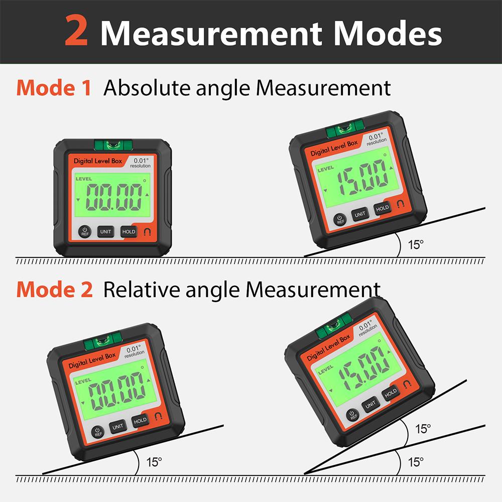 Digital Angle Finder Mini Protractor Level Box Magnetic 90 Degree Inclinometer LCD Goniometer Angle Tester for Home Decoration