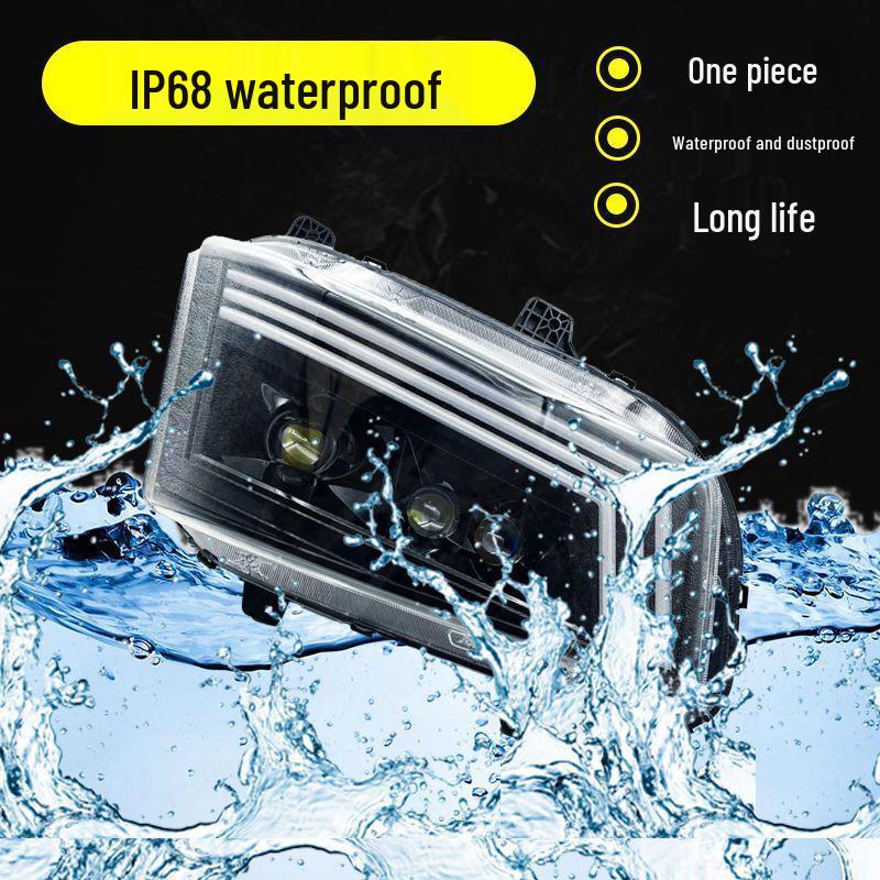 New Jiefang J6P Laser Headlight Assembly: Super Bright LED, Three-Lens, Flowing Water, Front Bumper.