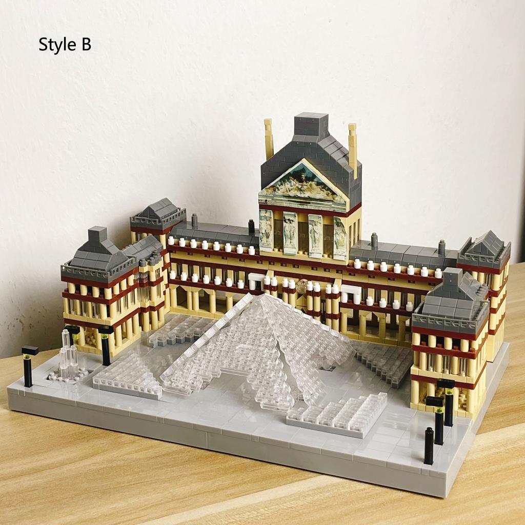 Knew Built Louvre Micro Mini Building Blocks for Adult Architecture Toys Set Construction Arc Triomphe Eiffel Assembly Bricks