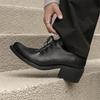 Black Men's Height Increasing Leather Shoes Classic Designer Fashion Style Wedding and Formal Evening Party 38-46 Adult Sh