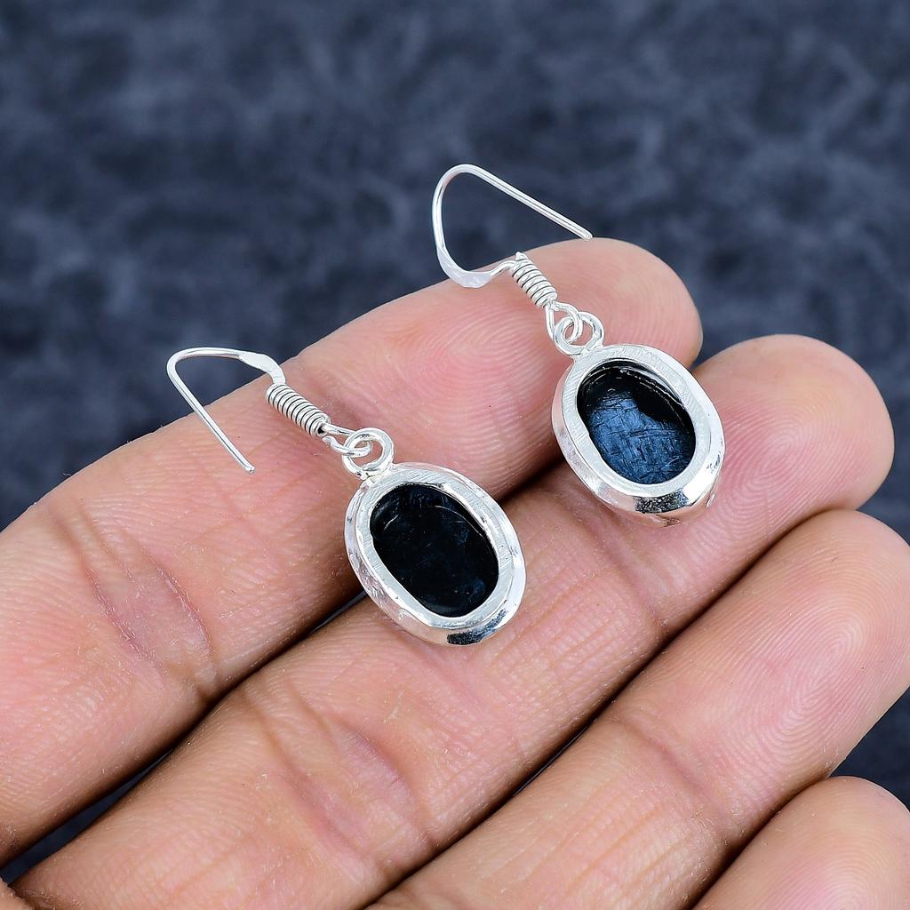 Blue Triplet Opal Gemstone 925Sterling Silver Jewelry Earring 1.38" M-3150