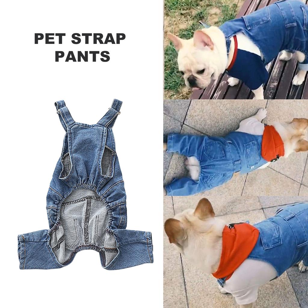 Hund Denim Overall Mode Haustier Jeans Latzhose Bequeme Welpen Kostüme Reine Baumwolle Hundekleidung für Kleine Mittlere Hunde und Katzen