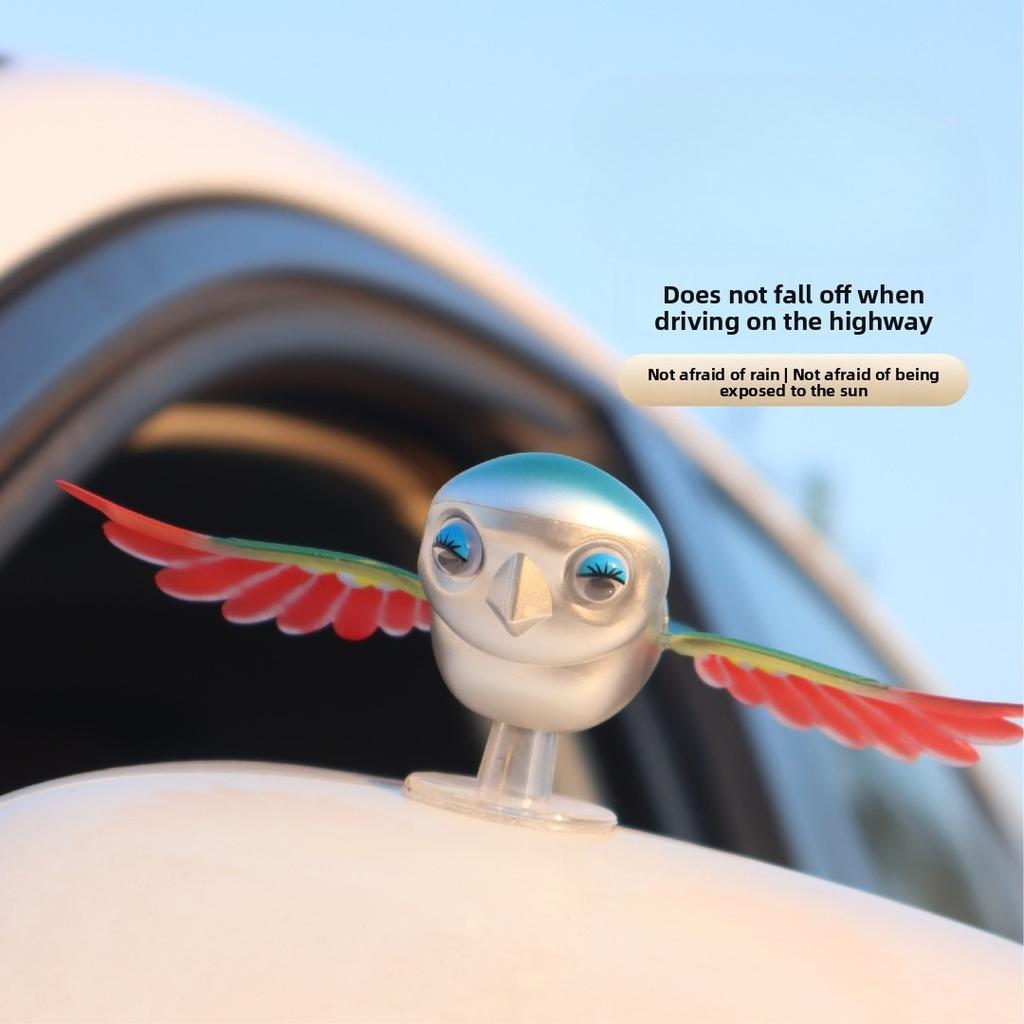 Flying Bird Motorcycle Car Creative Ornament Wind Plug-in Car Decoration Simulation Bird Feng Shui Ornament Cute Car Accessories