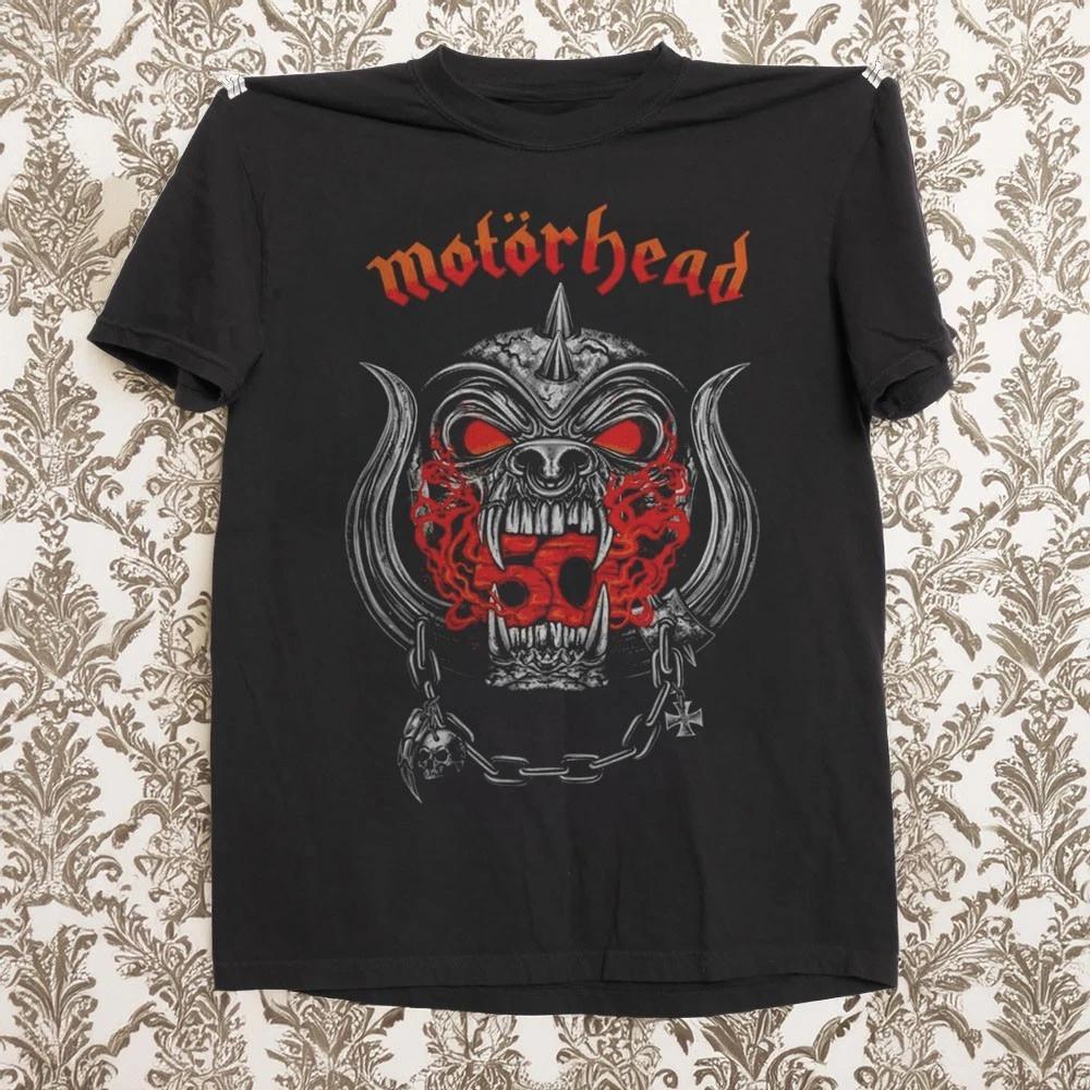 MOTORHEAD - 50TH WARPIG FLAMES Unisex Black T-shirt S-
