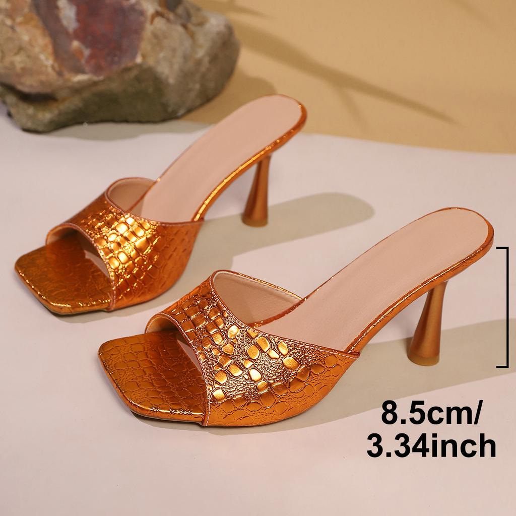 Eckige Schuhe Sandaletten mit hohen Absätzen Sandaletten mit dünnen Absätzen