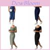 Summer Dress Women Satin Fabric Bodycon Open Slit Casual Elegant For Office Wear