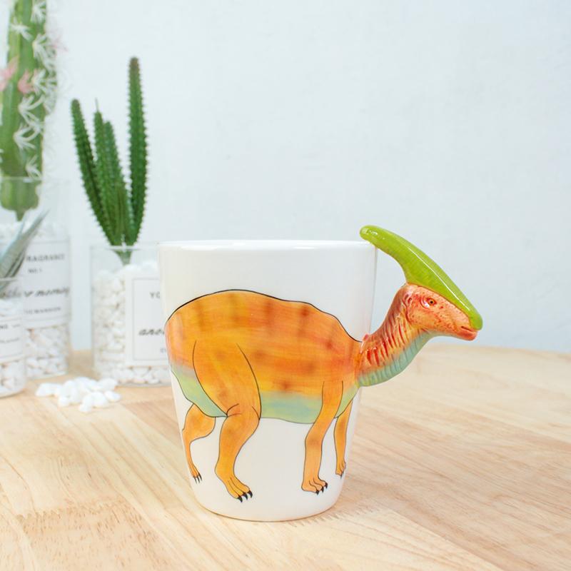 Dinosaur Shape Water Cup 3D Stereoscopic Animal Ceramic Coffee Cup Office Afternoon Tea Mug Breakfast Milk Mug Home Decoration