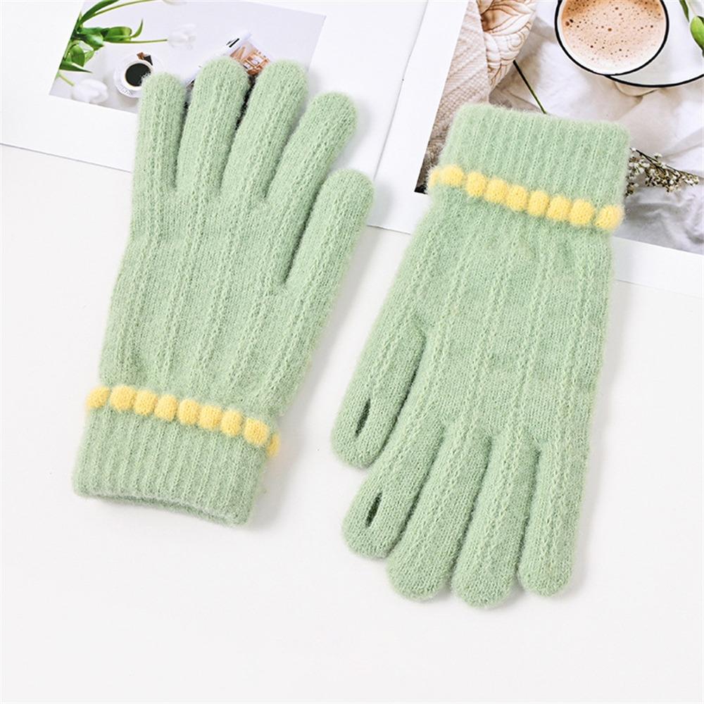 Winter Warm Winter Gloves Knitted Knitting Mittens Fashion Full Finger Gloves for Female
