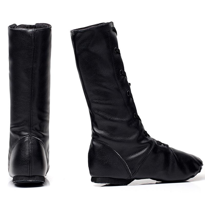 Mărimea 30-45 Cizme de dans din piele PU înaltă cu șireturi Competiție de balet Pantofi de dans pentru antrenament de jazz