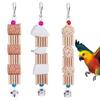 3pcs Parrot Natural Wooden Chewing Bite Toys With Cuttlefish Bone Rattan Ball Corncob Bird Supplies