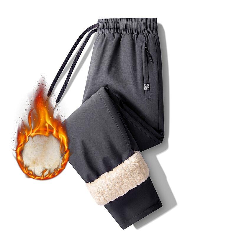 Autumn and Winter New Fashion Plus Fleece Thick Thermal Pants Men's Casual Loose Sports Plus Size Pants