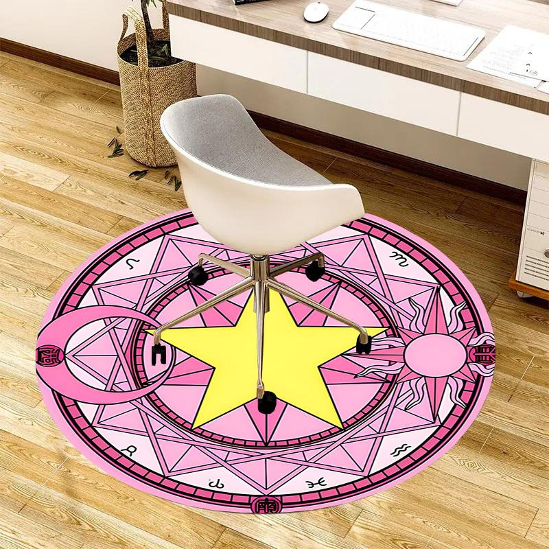 1pc Circlet of Stars Round Carpet, Made of Polyester,Perfect for Decorating Office Chairs, Living Rooms,Vibrant Decorative Rug