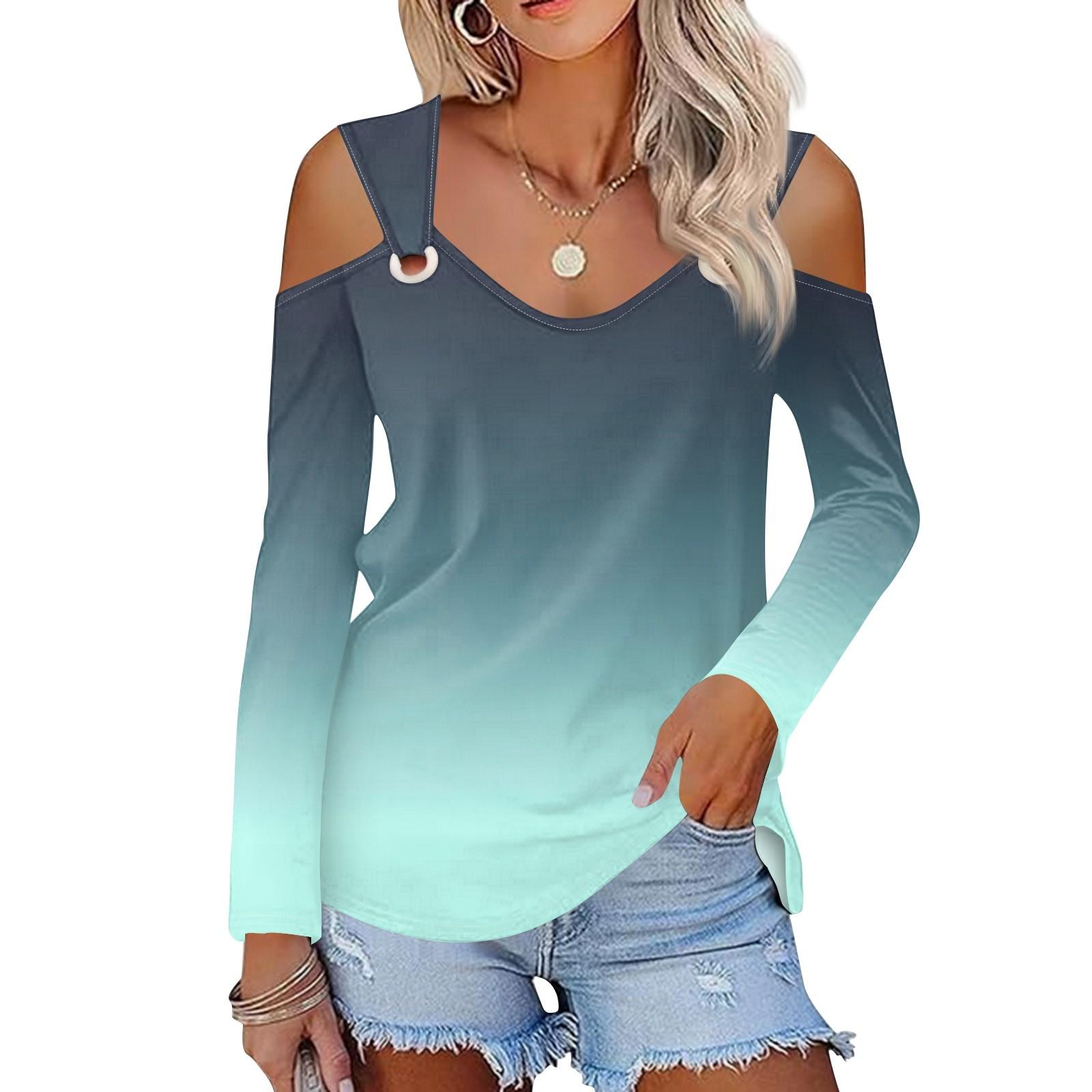 Женская повседневная рубашка-блузка с принтом — фото 9