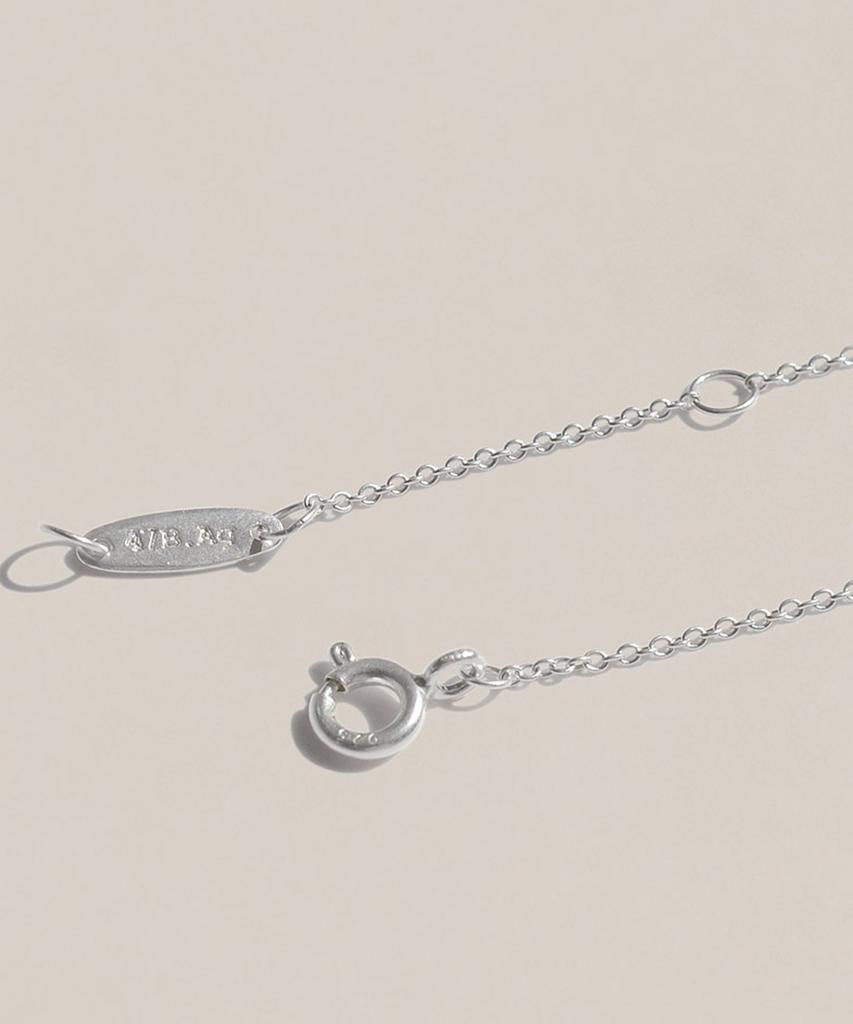47Bag 925 Silver Natural Blue Diamond Heart Necklace