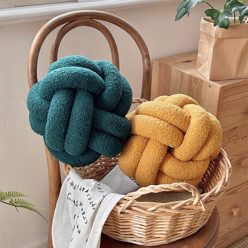 Modern Minimalist Sphere Pillow With Teddy Fleece Cover For Lounge And Sofa Decor